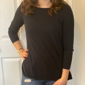 Loft SP navy sweater with open back